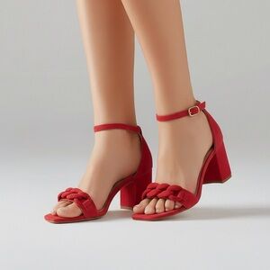 Stuart Weitzman Women's Red Ankle Strap Heels